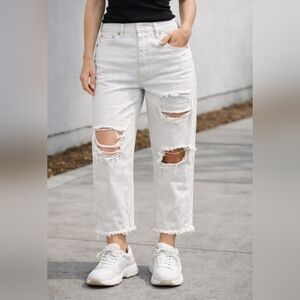 FREE PEOPLE WE THE FREE RISK TAKER RAW HEM STRAIGHT LEG JEANS SIZE 28